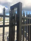Example of a Wishbone Double Post for Spear top gates (rollers are not included with the post, but may be included with appropriate sliding gates)